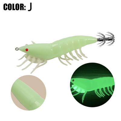 Šviečiantys kalmarų masalai kalmarų kabliukai žvejybos masalai Minkštos pėdos Squid Jig simuliacija Silikono aštuonkojų masalas žvejybos reikmenys pesca