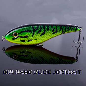 Magnisher Glide Jerkbait Риболовни примамки за голяма игра Твърда изкуствена щука Мускусна стръв Jerk Wobble Fast Sink Jerkbait 15 см 81 г такъм