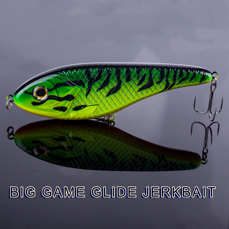 Magnisher Glide Jerkbait Big Game Makšķerēšanas mānekļi Cietie mākslīgie līdakas muskusa ēsma Jerk Wobble Fast Sink Jerkbait 15cm 81g piederumi