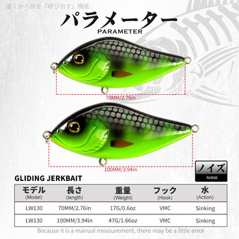 Риболовна примамка Hunthouse VIB Jerkbait Pencil Crankbait 70mm/17g 100mm/47g Slow Sinking VMC Hook Изкуствени твърди примамки за щука