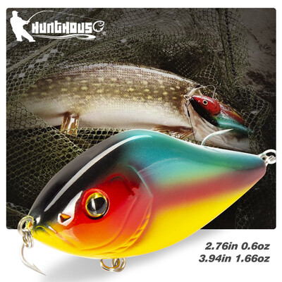 Hunthouse VIB kalastuslant Jerkbait pliiats Crankbait 70mm/17g 100mm/47g aeglaselt uppuv VMC konks, kunstlikud kõvad söödad haugi jaoks