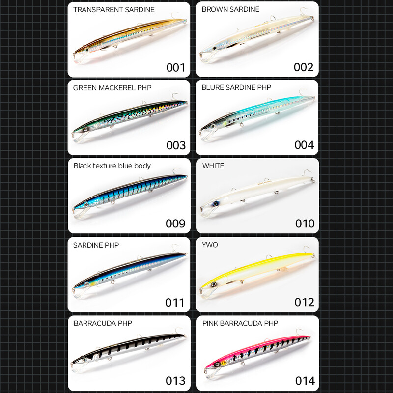 Hunthouse Sandeel Minnow masalai 143mm / 14g 173mm / 23g 208mm / 33g dirbtinis vobleris, ilgas užmetimas lazdeles jaukas upėtakis Pesca