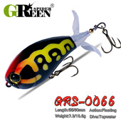 GREENSPIDER Topwater Whopper Popper žvejybos masalas 7,3 g 10,5 g dirbtinis masalas Kietas Popper Minkštas besisukantis uodegos žvejybos reikmenys