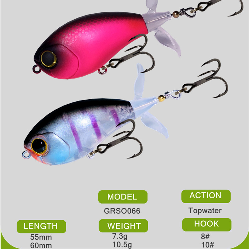 GREENSPIDER Topwater Whopper Popper žvejybos masalas 7,3 g 10,5 g dirbtinis masalas Kietas Popper Minkštas besisukantis uodegos žvejybos reikmenys