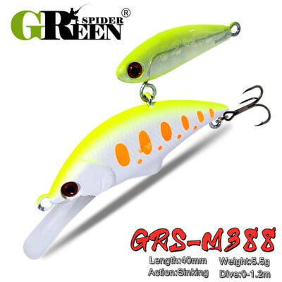 GREENSPIDER 2023 Wobbling Fishing Lure 40mm 5,5g Sinking Minnow Isca Artificial Baits for Bass Perch Pike Trout Japanese Design