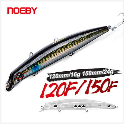 NOEBY Sasuke Minnow žvejybos masalai 12 cm 16 g 15 cm 24 g plaukiojantys vobleriai be lūpų dirbtinis kietas masalas basų lydekų žvejybos masalas