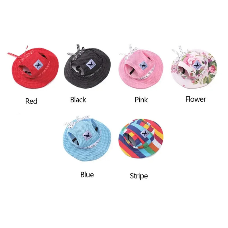 1 kom. Modni šareni prugasti mrežasti šešir za sunčanje, prozračni šešir za štene, šešir princeze, dodaci za kućne ljubimce za hodanje na otvorenom