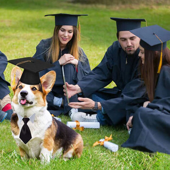 Pet Dog Cap Puppy Dr. Hat Dog Graduation Cap Student Tassel Academic Cap Pet Creative Party Аксесоари за всички размери кучета Котки