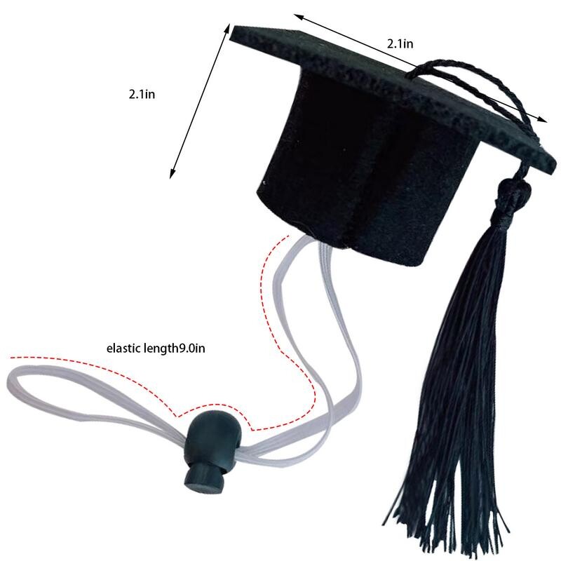 Šeširi za diplomiranje crnog psa Mali šeširi za diplomiranje psa s crnom resom Mini šešir za diplomiranje sa životinjama Šešir za momačke male životinje