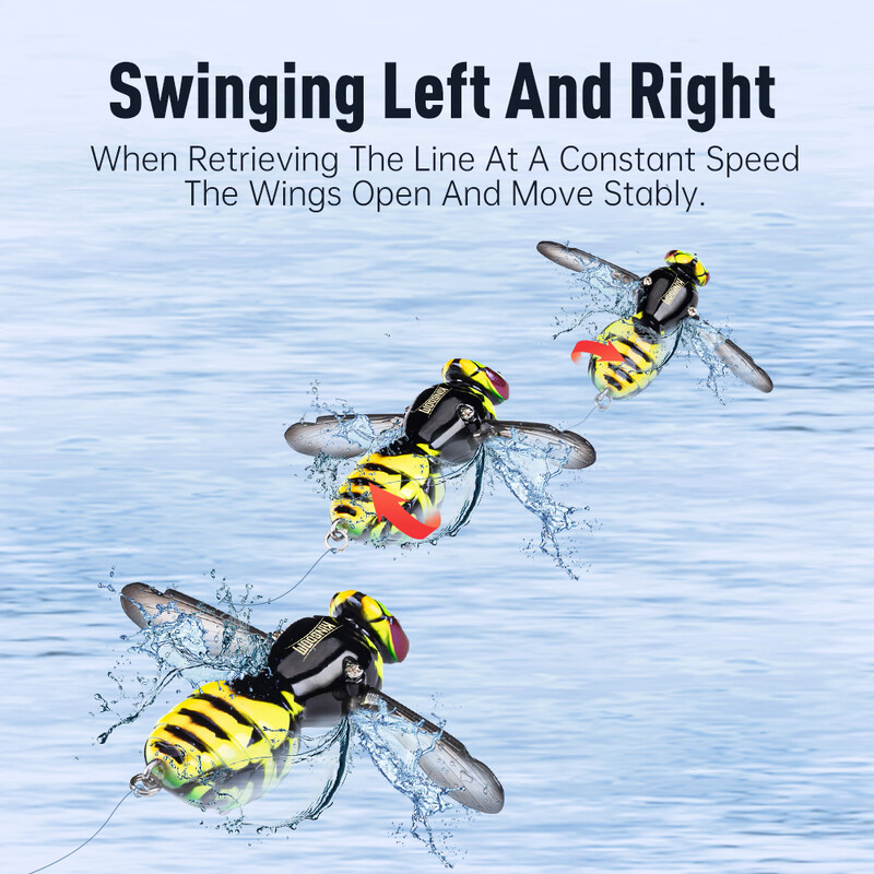 Kuningriigi herilase roomamissööt 4,2 g 40 mm biooniline putukate ujuv püügipeibutis kõva kunstlik sööt Basskarpkala haugi püüdmine