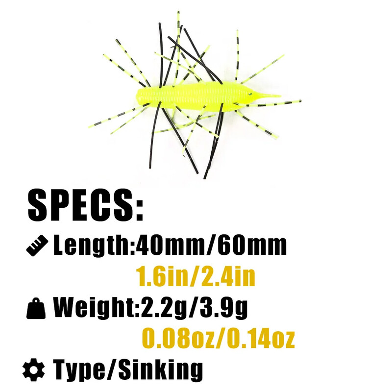 B&U Fishing Soft Baits Swimbait minkštas plastikinis masalas, skirtas Ned Rig plastikiniams masalams Bass Stick Swimbait vėžių masalai