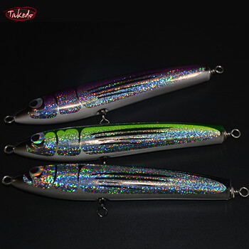 TAKEDO JY58 Basswood Bait Topwater Lures 200MM 80G Wood Pencil Lure Long Casting Wobblers Tuna Trolling Lure Boat Fishing