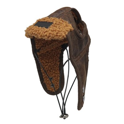 Suņu kucēns ziemas cepure Kašmira suņa pilota cepure PU ādas forša Ērts Skaists difraz para perro Mazam sunim