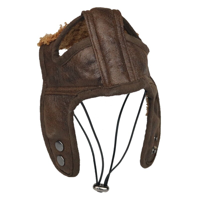 Suņu kucēns ziemas cepure Kašmira suņa pilota cepure PU ādas forša Ērts Skaists difraz para perro Mazam sunim