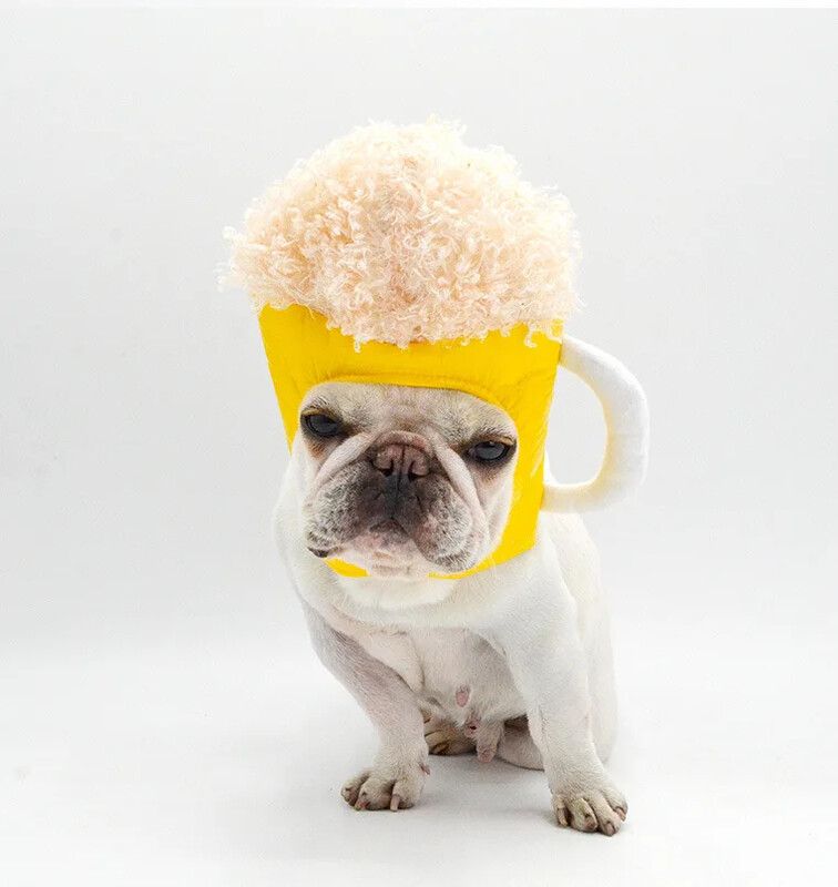 Šuns galvos apdangalas Animacinis filmas Alaus forma Šuns kepuraitė Kalėdų Šiltas Vėjui atsparus Katė Šuo Vyno Stiklinė Skrybėlė Šuns Cospaly Rekvizitai Priedai