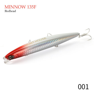 Hunthouse Minnow žvejybos masalai 135 mm/21 g volframo svorio plūduriuojantys kieti vobleriai, skirti ešerių upėtakiui, ilgamečiui, 2021 m. pesca