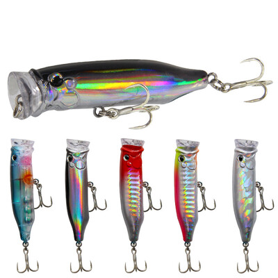 Plutajući Popper Wobbler mamac za ribolov sa 6 udica 6,5 cm 10 g Crankbait Umjetni mamac Poper Pesca mamac za šarana za štuku