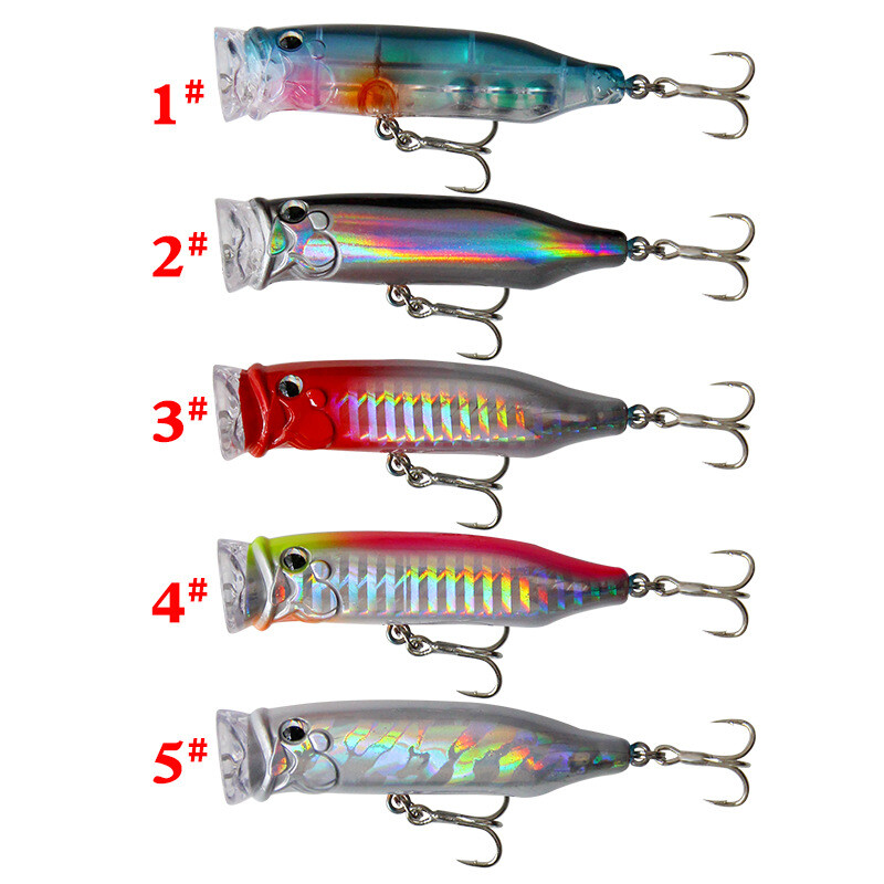 Plutajući Popper Wobbler mamac za ribolov sa 6 udica 6,5 cm 10 g Crankbait Umjetni mamac Poper Pesca mamac za šarana za štuku