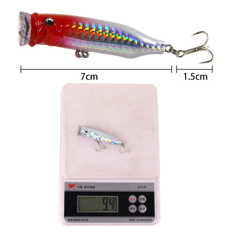 Plutajući Popper Wobbler mamac za ribolov sa 6 udica 6,5 cm 10 g Crankbait Umjetni mamac Poper Pesca mamac za šarana za štuku
