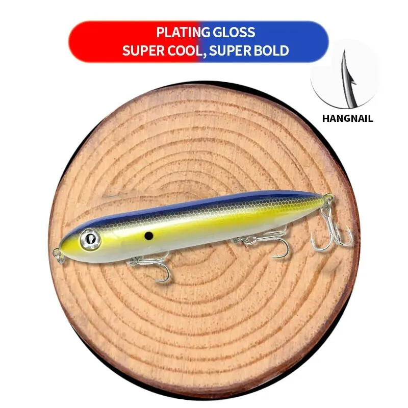 Fangbait Topwater Pencil Fishing Lure 126mm 26g Povrchová plávajúca nástraha na morský vlk, šťuku, feeder, Moonwalker Lure