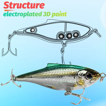 Δόλωμα μολυβιού βυθίσματος 20g 9cm Floating Minnow 12g 7,5cm VIB Rattle Steel Ball Swimbait Wobbler Pesca Fishing Tackle Twitch Bait