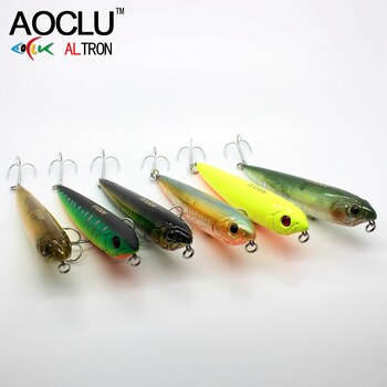 AOCLU Walking The Dog 60mm 3.4g 105mm 15.6g Твърда стръв Плаващ молив Stick Fishing Lure Bass Surface Swimmer Water VMC Hook