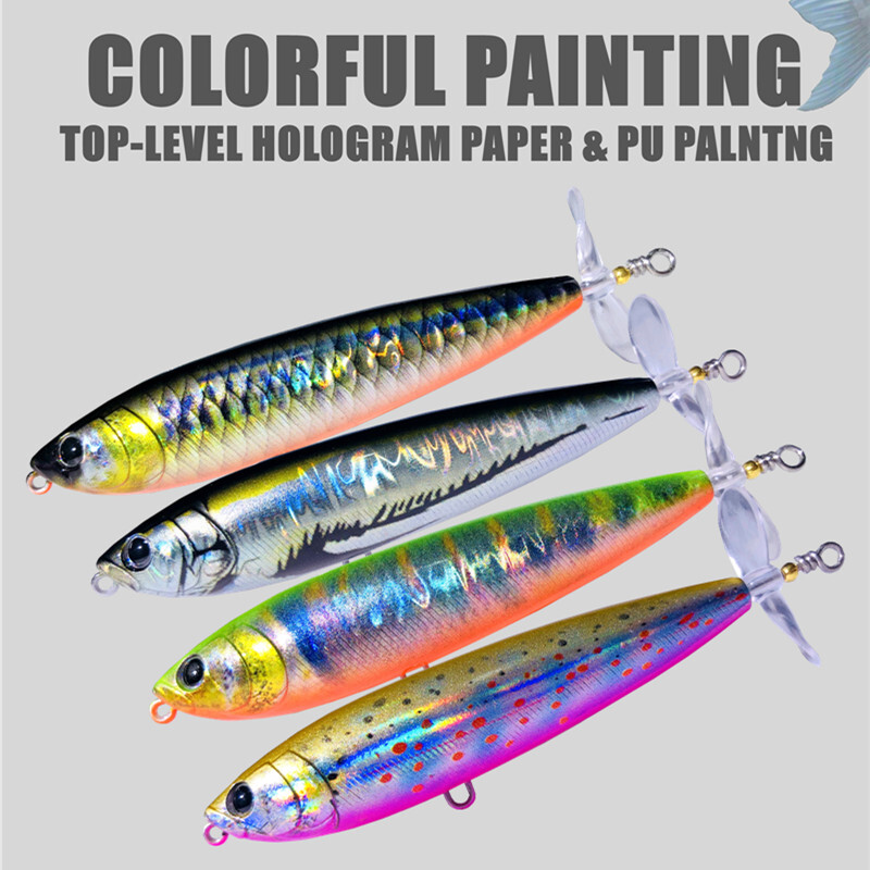 GREENSPIDE sraigtas pieštukas Topwater žvejybos masalas 95 mm 12,5 g Bass žvejybos reikmenys Žvejybos priedai Sūri vandens masalai Žuvies masalas