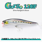 TSURINOYA 120F Ultra hosszú dobás, sekély hatótávolságú úszó Minnow Beach horgászcsali 120mm 20g 0-30cm GORGO sósvízi kemény csali