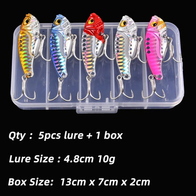 Aorace 5db/doboz Fém VIB 3/7/10/15/20g Horgászcsali Vibrációs Kanál Kemény Csali Crankbait Wobbler Swimbait Cicada VIB Tackle