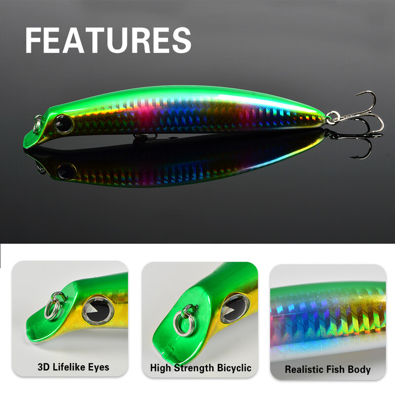 TOLU 1gab Makšķerēšanas mānekļi peldoša Minnow ēsma 130mm 25g cieta ēsma Mākslīgie vobleri Plastmasas makšķerēšanas piederumi ar āķiem