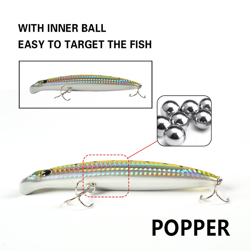 TOLU 1gab Makšķerēšanas mānekļi peldoša Minnow ēsma 130mm 25g cieta ēsma Mākslīgie vobleri Plastmasas makšķerēšanas piederumi ar āķiem