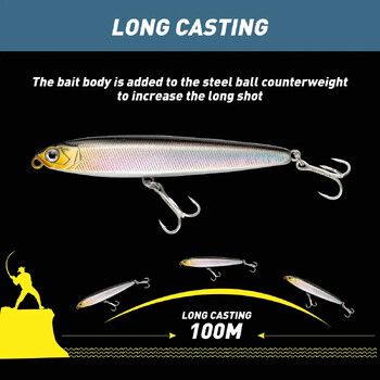 4 τμχ/σετ Fishing Lure Pencil Sinking 10cm 24g Bass Fishing Tackle Saltwater Lures Fish Bait Trolling LureFishing Accessories