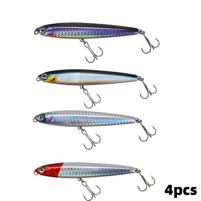 4gab/komplekts Makšķerēšanas māneklis, grimstošs zīmulis, 10cm, 24g bass, makšķerēšanas piederumi Sālsūdens mānekļi Zivju ēsma velcēšanas māneklis Makšķerēšanas piederumi