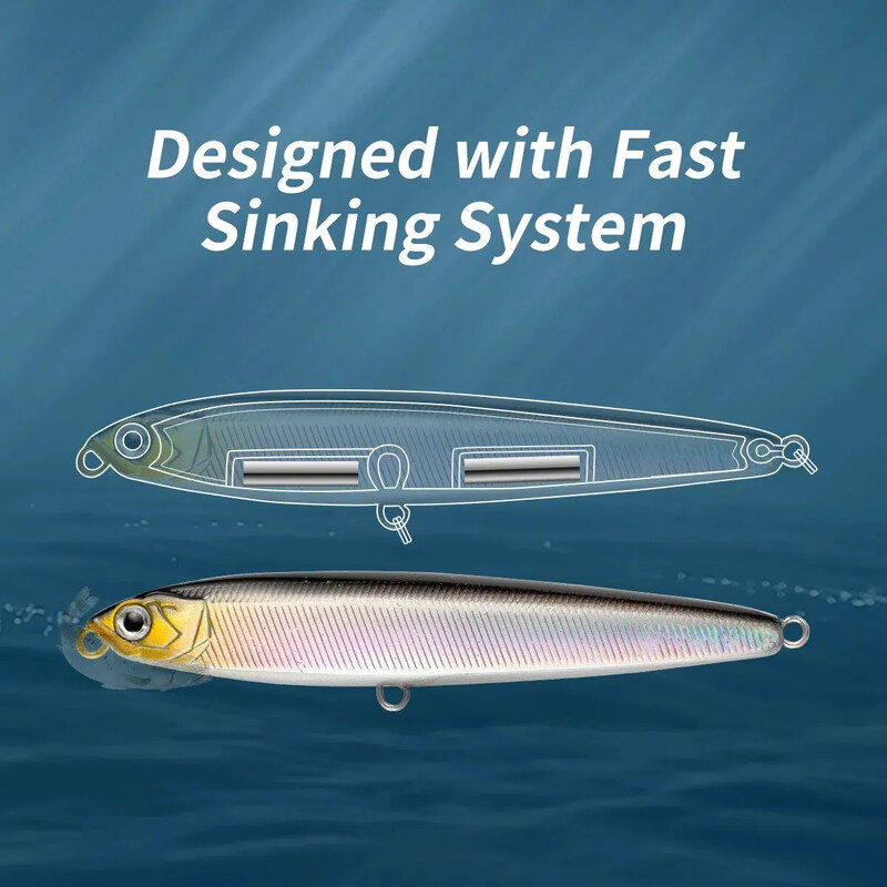 4gab/komplekts Makšķerēšanas māneklis, grimstošs zīmulis, 10cm, 24g bass, makšķerēšanas piederumi Sālsūdens mānekļi Zivju ēsma velcēšanas māneklis Makšķerēšanas piederumi