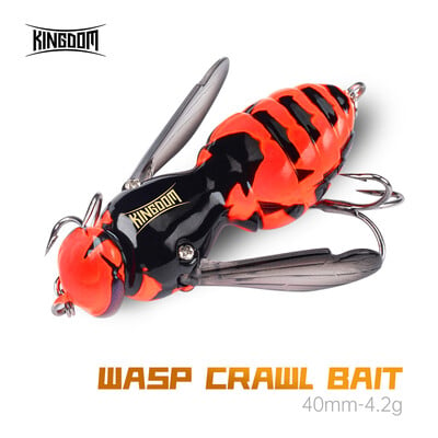 Kingdom Wasp Crawl Bait 4,2g 40mm Insect Bionic Floating Fishing Lure Swimbaits Hard Artificial Baits Bass Carp Pike Fishing