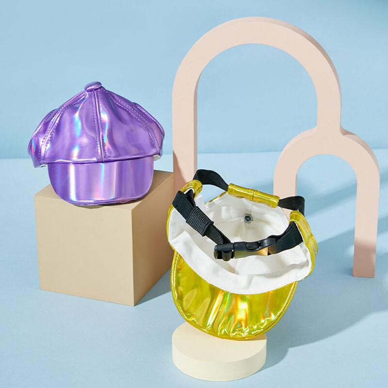 Kutya baseball sapka divatos PU kutya napkalap Kutya csúcsos sapka füllyukakkal Állítható kölyök sapka vízálló kültéri kisállat felszerelés kutya sapka