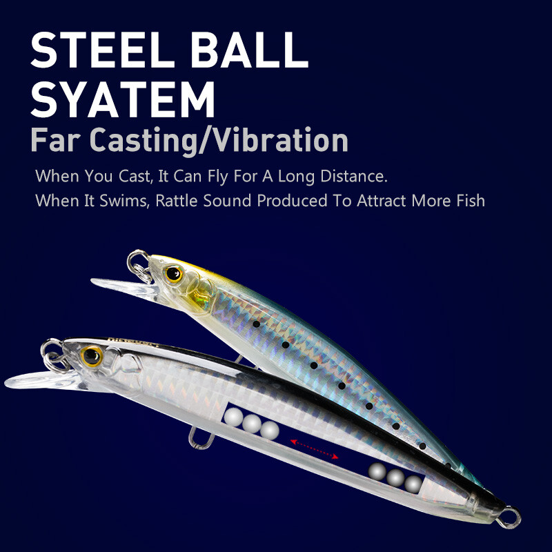 Karalystės jūros žvejybos masalai Jerkbaits Minnow Saltwater 120mm/23g 130mm/30g plūduriuojantis dirbtinis masalas Good Action Vobleriai Kietas masalas