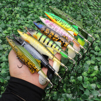 1 бр. Качествена Whopper Plopper 13g/16g/17g Top Water Popper риболовна примамка Твърда стръв Воблери Въртящи се риболовни принадлежности с мека опашка