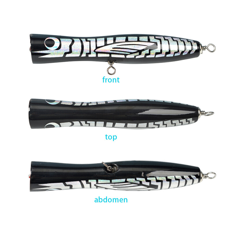 TOLU 1vnt žvejybos masalas 90g 20cm medinis Topwater Popper Masalas Kietas Masalas Dirbtiniai plūduriuojantys vobleriai Plastikiniai žvejybos reikmenys