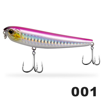 D1 plaukiojantis pieštukas žvejybos masalai 80 mm 8,5 g dirbtiniai kieti masalai 3D akutės, skirtos ešerių lydekų žvejybai