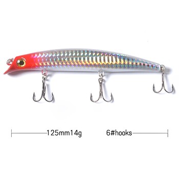 Fishing Popper 2 τμχ 125mm 14g Sea Floating Lure Μολύβι Topwater Jerkbait Artificial Hard Bait for Pike Carp Είδη ψαρέματος