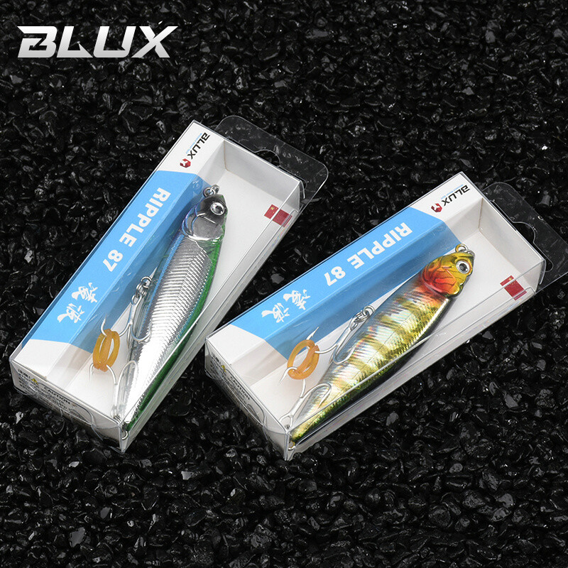 BLUX RIPPLE 87 Topwater Pieštukas WTD 87mm 9g Paviršinės žūklės masalas Šunų vaikščiojimas Dirbtinis sūraus vandens kietas bass, plastikinis vaikštynas