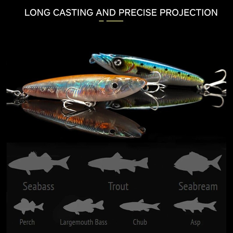 70mm 6.5G/140MM 31G Topwater Ceruzacsali Úszó Stickbait Walk The Dog Fishing Lure Bass Pisztráng wobblerek Isca Artificial Pesca