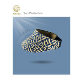 Pets Tale Letný klobúk so slameným šiltom pre psov - priedušný a pohodlný slnečný klobúk s nastaviteľným popruhom