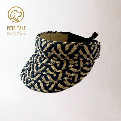 Pets Tale Letný klobúk so slameným šiltom pre psov - priedušný a pohodlný slnečný klobúk s nastaviteľným popruhom