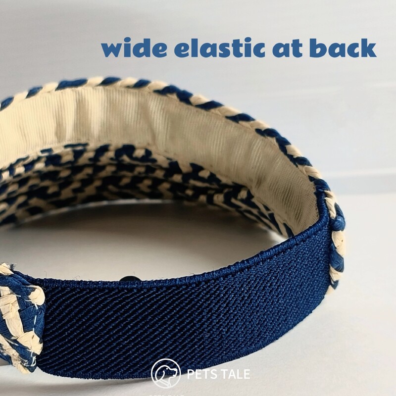 Pets Tale Letný klobúk so slameným šiltom pre psov - priedušný a pohodlný slnečný klobúk s nastaviteľným popruhom