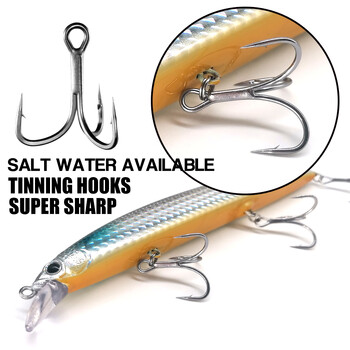 CASTFANATIC 24g 140mm Slow Sinking Minnow Jerkbait Lure AS140S Big Artificial Bait Αλμυρό νερό Λαβράκι Pike Ψάρεμα Δωρεάν αποστολή