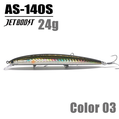 CASTFANATIC 24g 140mm Lassan süllyedő Minnow Jerkbait Lure AS140S Big Artificial Bait Sósvízi Tengeri sügér csuka horgászat Ingyenes kiszállítás