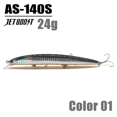 CASTFANATIC 24g 140mm Lassan süllyedő Minnow Jerkbait Lure AS140S Big Artificial Bait Sósvízi Tengeri sügér csuka horgászat Ingyenes kiszállítás