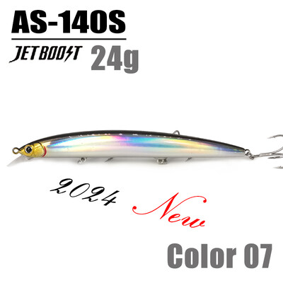 CASTFANATIC 24g 140mm Lassan süllyedő Minnow Jerkbait Lure AS140S Big Artificial Bait Sósvízi Tengeri sügér csuka horgászat Ingyenes kiszállítás